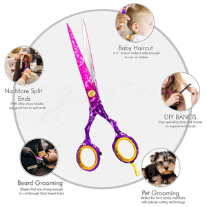 Tijeras de peluquero impresas personalizadas con diseño ergonómico, ideales para el corte de cabello de salón o hogar - Product Image 6