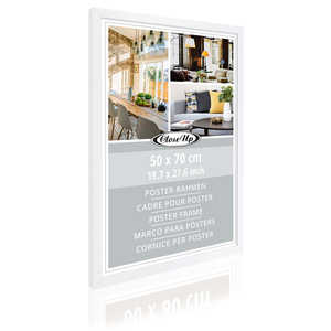 Cadre d'affiche décoratif en bois moderne 50 x 70 cm couleur blanche - Product Image 2