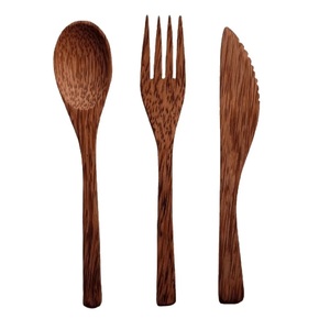 Cuillère et fourchette à dîner en bois de luxe pour ustensiles de cuisine à faible coût couverts en bois de taille personnalisée ensembles de couverts pour la vente en gros - Product Image 3
