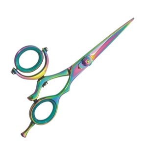 Ciseaux de barbier professionnels, ciseaux de coiffure multicolores, acier inoxydable japonais de qualité 420 LCI, pour droitiers - Product Image 5