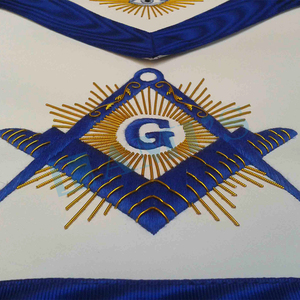 Meilleur matériel tablier de franc-maçon équerre et boussoles tablier de décoration maçonnique brodé à la main personnalisé - Product Image 4