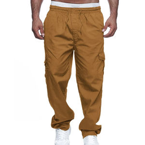 Pantalons cargo en coton pour hommes grande taille, printemps automne, pantalons à poches pour hommes, pantalons décontractés de plein air, pantalons de jogging pour hommes, pantalons cargo pour hommes en vente - Product Image 1