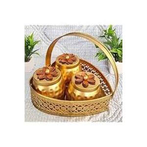 Boîte à fruits secs en métal unique avec panier mélangeant design moderne et fonctionnalité pour un rangement de cuisine élégant - Product Image 1