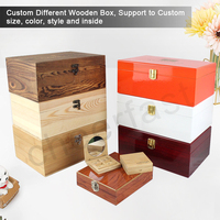 Boîte de rangement de grande capacité et de haute qualité, ouvrez la boîte pour profiter du luxe du bois véritable, boîte en bois personnalisée spacieuse et luxueuse