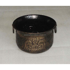 Soporte de manguera de hoja de metal con recubrimiento de polvo de cobre Acabado Forma redonda Diseño floral de calidad superior para decoración de jardín - Product Image 4