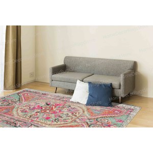 Tapis imprimé à motifs ethniques colorés, cadeau idéal pour elle, tapis en velours de luxe - Product Image 3