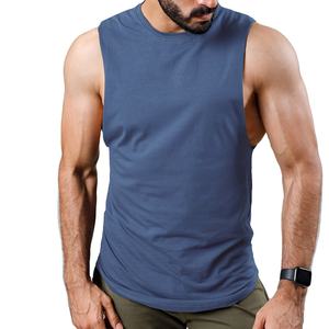 Camisetas sin mangas personalizadas 2025 para hombre, 100% de algodón de secado rápido con logotipo personalizado y diseño de tela para camisas de hombre 2025 - Product Image 1
