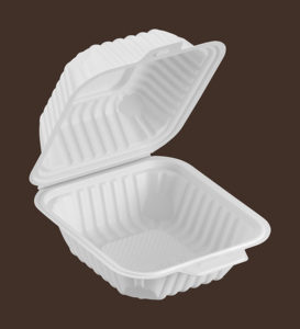 Disposable Plastic Clamshell Food <b>Container</b> With Lid Minimalist <b>Takeaway</b> Box 4.5x5 Inch - Product Image 1