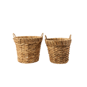 Natural Color Water Hyacinth <b>Storage</b> Basket With Handle Water Hyacinth <b>Toys</b> <b>Storage</b> Baskets <b>For</b> Kids Bedroom Decor From Vietnam - Product Image 4