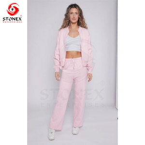 Body personnalisé pour femmes à manches longues fermeture éclair Gym maigre deux pièces ensemble Style décontracté survêtements en toile - Product Image 6