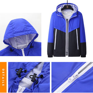 Veste coupe-vent réversible légère en toile enduite, écologique, style urbain, personnalisable OEM pour homme, col montant, service OEM - Product Image 6