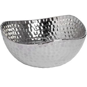Bol de service en métal argenté au design simple et moderne, en aluminium, pour la maison et les restaurants, idéal pour les fruits, les salades et les dattes. - Product Image 6