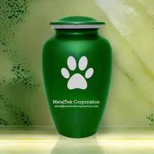 Urne de crémation en métal vert imprimé de patte blanche pour cendres d'animaux de compagnie chat chien Animal cendres commémoratives incinérées urnes en métal pot urnes pour animaux de compagnie à bas prix - Product Image 4