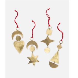 Ornement de Noël suspendu en fer fait main avec finition dorée, design personnalisé, haute qualité pour la décoration de la maison moderne en période de fêtes - Product Image 1