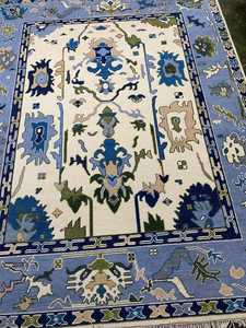 NOEUD RUG fait à la main noué de haute qualité laine Oushak nouveau moderne brodé travail doublure motif tapis pour salon, chambres à coucher - Product Image 5