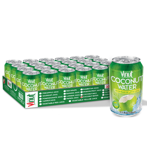 Para VINUT 330ml Etiqueta de muestra gratis Agua de coco enlatada Jugo de frutas y verduras Sabor original Sin azúcar añadido Certificado Halal - Product Image 2