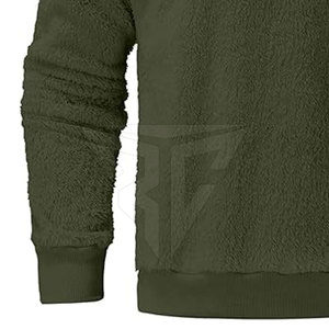 Sudadera Sherpa de algodón 100% de alta calidad para hombre, moda de invierno superior con patrón sólido, servicio OEM - Product Image 5