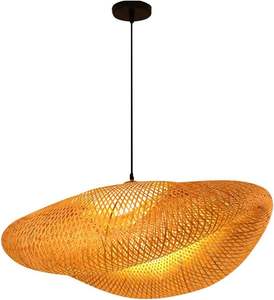 Accesorios de iluminación, decoración tejida a mano para el hogar, luces colgantes de ratán Natural para dormitorio y sala de estar para comedor - Product Image 2