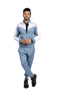 Ensemble de survêtement pour homme en polyester sur mesure OEM, veste et pantalon de jogging, design personnalisé, chaud, confortable, streetwear décontracté - Product Image 3
