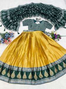 Sari de Seda Kanchipuram para Mujer con Bordado Zari, Borde en Contraste, Detalles en Zari Plateado y Dorado para Adultos - Product Image 2