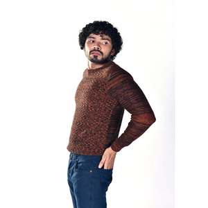 เสื้อกันหนาวแบบสวมหัวสำหรับผู้ชาย,เสื้อสเวตเตอร์ถักเสื้อสเวตเตอร์ลำลองเสื้อคอลูกเรือสีพื้นสำหรับใส่ทำงาน - Product Image 6