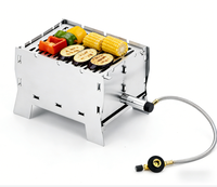Réchaud de camping extérieur pliable, barbecue portable, résistant à la rouille, en acier inoxydable durable, taille familiale 1-3 personnes, facile à nettoyer