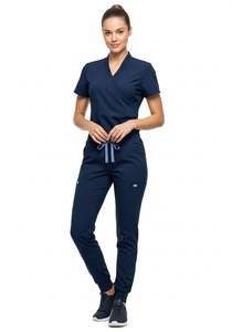 Top qualité en gros femmes allaitantes médical à manches courtes gommage ensembles col en V infirmière uniforme ensembles gommages en vrac pour les femmes - Product Image 4