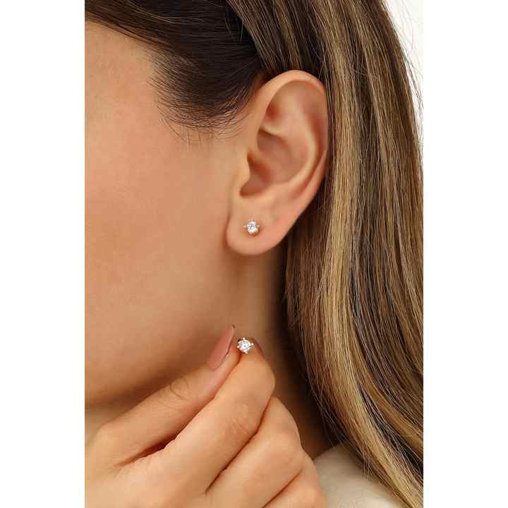 3 Mm Solitaire Earring