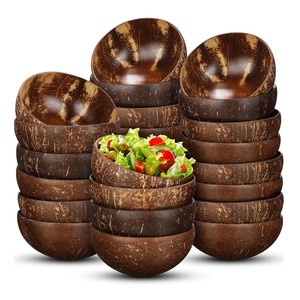 Factory price coconut <b>dessert</b> <b>bowls</b> food safe handmade natural coco shell <b>bowl</b> and spoon set - Product Image 3