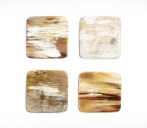 Juego de 4 posavasos de cuerno ecológicos de lujo hechos a mano, estilo rústico cuadrado, tapete de mesa clásico, diseño personalizado, artesanía artesanal Natural - Product Image 4