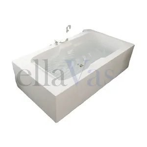 Banheira Baku Bellavasca para uma pessoa, banheira portátil independente em acrílico branco, design moderno, banheira simples, compacta e economizadora de espaço