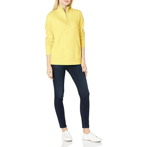 Femmes 2024 hiver mode surdimensionné pull sweats col roulé demi fermeture éclair hauts XS taille longue polaire vestes pour les tenues d'automne - Product Image 3