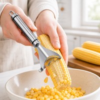 RVS maïsontkorner, maïsstripper voor salade, groentenbereiding, verse maïs, keukengerei, groothandel, bulk