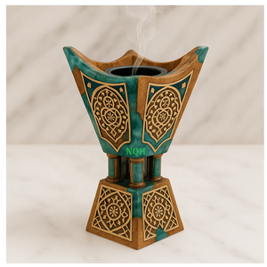 Brûleur à Bakhoor en bois d'acacia premium et résine époxy 2026 |   Diffuseur d'encens d'aromathérapie au design personnalisable artisanal |   Luxe - Product Image 5