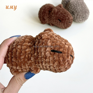 Peluche de Capibara Suave, Amigurumi de Roedor Acuático, <span class=keywords><strong>Carpincho</strong></span>, Oso de Peluche Adorable, Decoración de Animal Tejido a Crochet, Algodón PP - Product Image 4