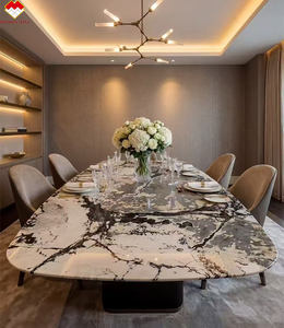 Table à manger en marbre noir et blanc personnalisée, comptoir de cuisine, dessus de vanité, marbre noir Napo leon, dîner et chaises - Product Image 1