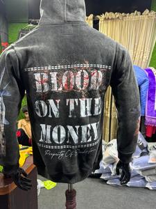 Unisex Pullover <b>Hoodie</b> Customized 100% Cotton <b>Black</b> High Quality Digital Printing Beaded Embroidered Design Winter OEM Service - Product Image 3