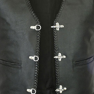 เสื้อกั๊กหนังเข้ารูปสำหรับผู้ชาย,เสื้อกั๊กลำลองแขนกุดมีกระดุมคอวีเสื้อกั๊กหนังคุณภาพดีสวมใส่ได้สูงสุด - Product Image 4