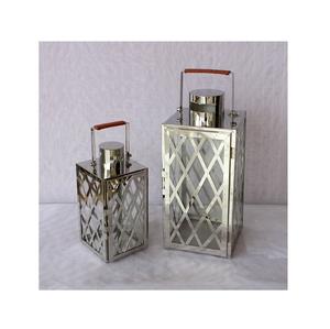 Lanterne traditionnelle en métal sans flamme pour souhaiter prier flottant rivière papier bougie lumière à la main plaqué argent de haute qualité - Product Image 3