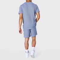 Ensembles courts décontractés d'été pour hommes, confortables, séchage rapide, couleur unie, étiquette personnalisée, design tendance, 100 % coton tricoté, vêtements d'extérieur