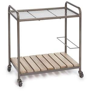 Heavy Industrial Style Metal Serving <b>Trolley</b> With Wooden Base Designed For Restaurants Hotels And Catering Use - Product Image 4