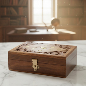 Premium Quality Handcrafted Sheesham <b>Wood</b> Jewelry Organizer Box Natural <b>Wood</b> Grain Warm Rustic Brown Finish for Elegant Home - Product Image 2