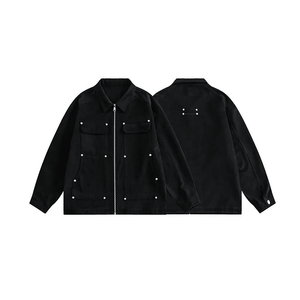 Chaqueta de lona personalizada con cremallera para hombre, venta al por mayor, chaqueta de trabajo, forro de algodón, ropa de calle de invierno, chaqueta universitaria, superventas, informal, tejida - Product Image 5