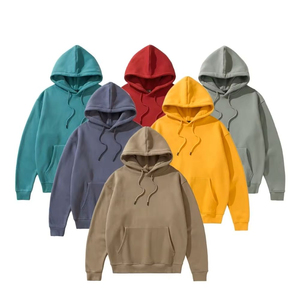 Sudadera con capucha de algodón 100% de alta calidad Unisex, sudadera de invierno de gran tamaño con patrón sólido personalizado, tallas 280 500 600 Gsm para hombres - Product Image 1