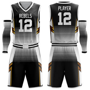 ชุดบาสเก็ตบอลแบบแห้งเร็วเสื้อเจอร์ซีย์แขนกุดผ้าพิมพ์ซับลิเมชันดีไซน์ใหม่ล่าสุด - Product Image 4