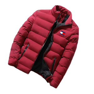 Chaqueta Corta Acolchada de Algodón para Hombre, Estilo Casual de Invierno, Cuello Alto, para Jóvenes, con Estampado, Teñida, de Lona, con Cierre Frontal - Product Image 6