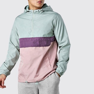 Chaqueta Cortavientos Unisex de Poliéster con Cuello Alto, Paneles y Media Cremallera, con Logotipo Personalizado de Alta Calidad - Product Image 6