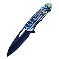 Couteau pliant de chasse Hongrui, nouveau design, impression 3D, manche en acier inoxydable, bonne qualité, couteau de survie, acier inoxydable 3cr13