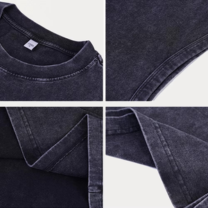 Vente en gros T-shirt uni vierge surdimensionné et confortable délavé à l'acide T-shirt en tissu de coton à colorant pigmenté pour hommes - Product Image 6