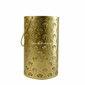 <b>Laser</b> Cut Design Metal Hanging Tea <b>Light</b> Candle Holder Gold Finished For Home & <b>Christmas</b> Decor Tealight Holder - Product Image 3